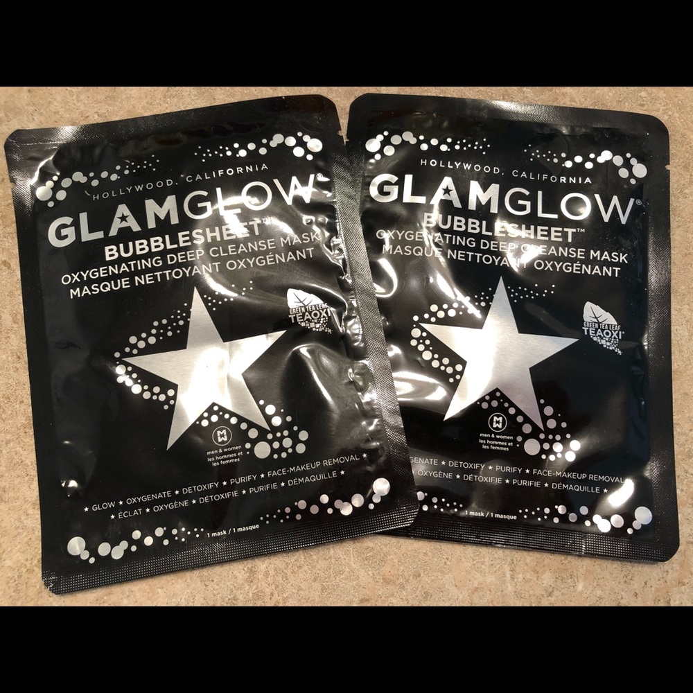 Two Glam glow bubble sheets